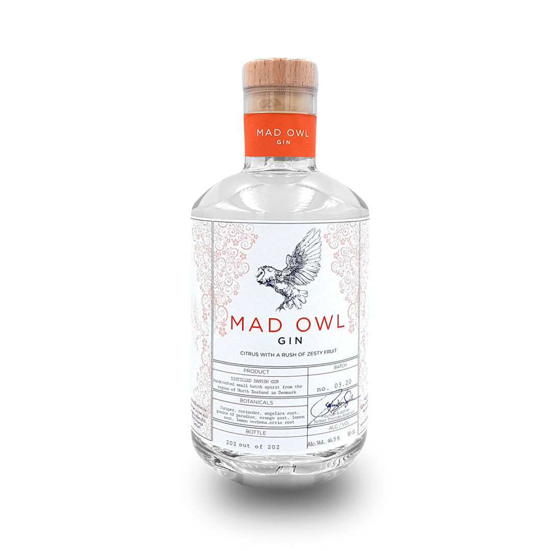 Mad Owl Gin Citrus - 45,3% - 50cl - Dansk Kvalitet